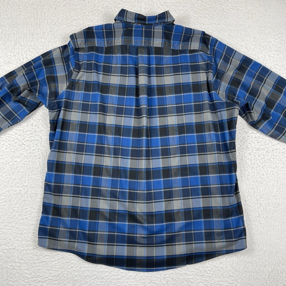 Eddie Bauer Shirt Mens XXL Classic Blue Plaid Country‎ Hike Camp Cabin Outdoors - Picture 11 of 12